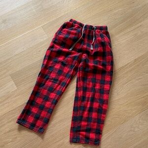 Plaid Red and Black Kids PJ Bottoms Sz 10/12 Medium